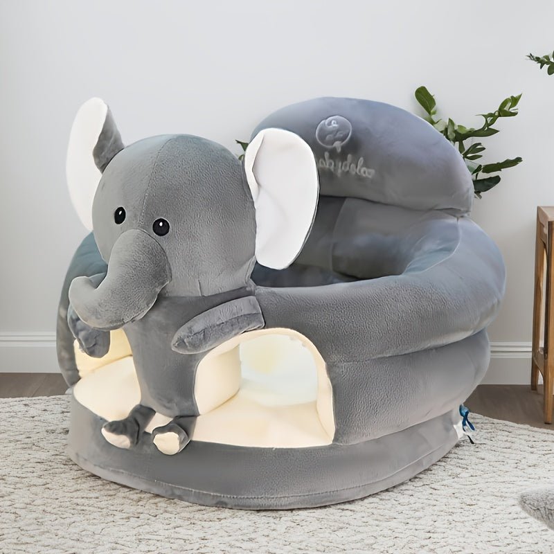 Baby chair featuring a sturdy backrest and plush material, designed in a cheerful yellow bird pattern for ultimate comfort and support for infants and toddlers. 0